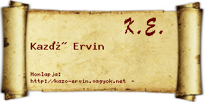 Kazó Ervin névjegykártya