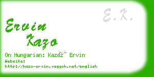 ervin kazo business card